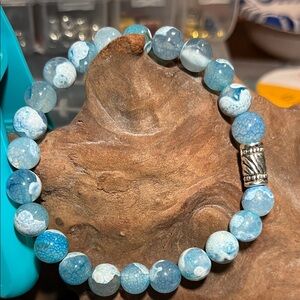 8mm icy blue fire agate